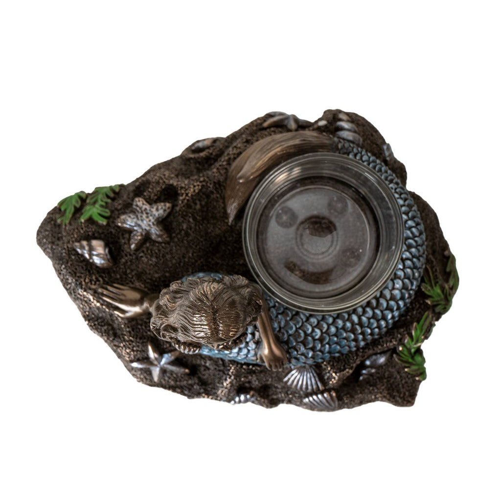 Bronze Look Resin Mermaid Votive Candle Holder