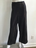 1990s Black Sequined Palazzo Pants by Deanna Cushing Palm Beach Size 14