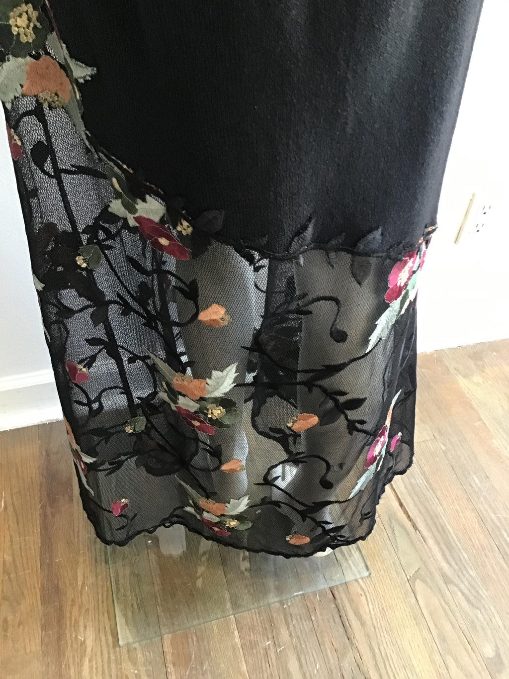 1990’s E L Ana Black Wool Maxi Dress with Bolero Size 8