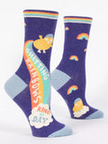 shitting rainbows kind of day purple muticolor womens socks