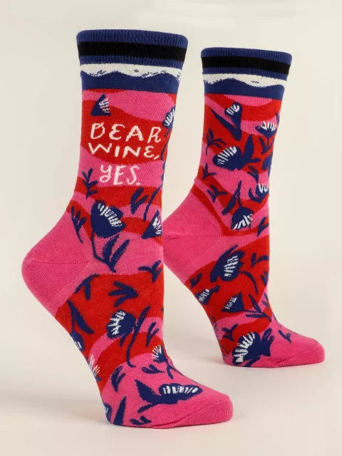 Dear Wine, Yes ! Pink womens socks