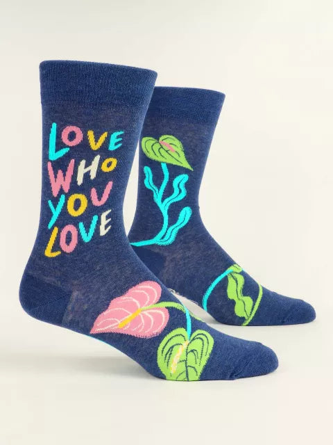 love who you love  blue mens sock