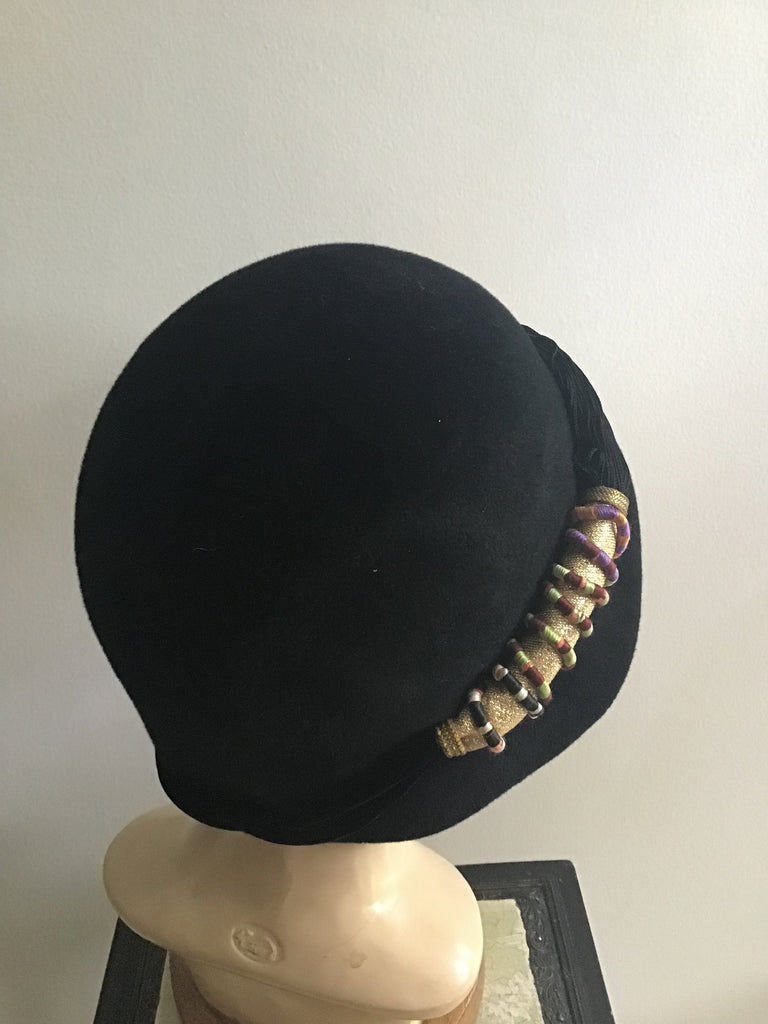1960s Don Marshall Velvet Cloche Hat