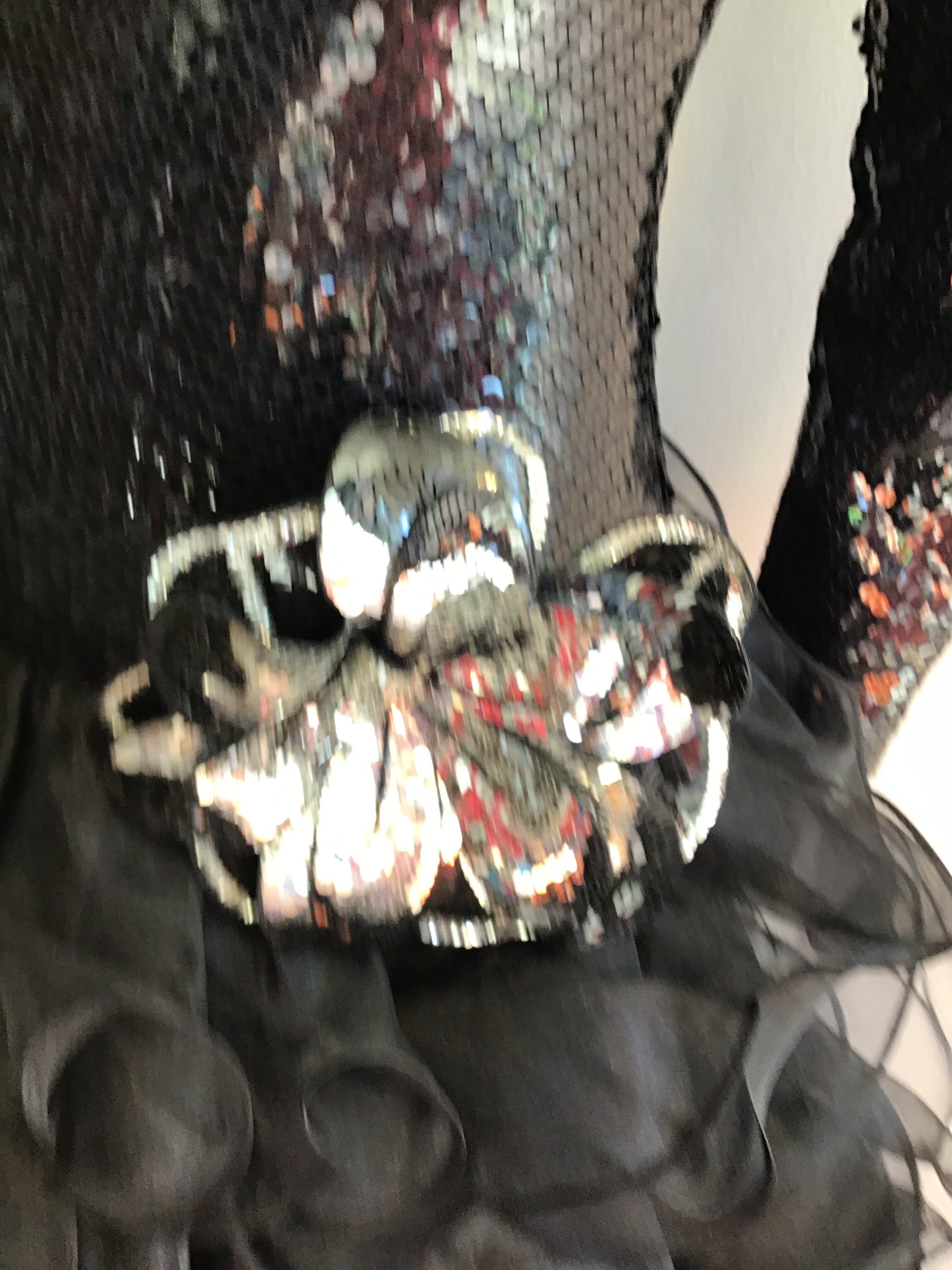 1980’s Black Sequined and Crepe After Dark by Julie Duroché Size 4