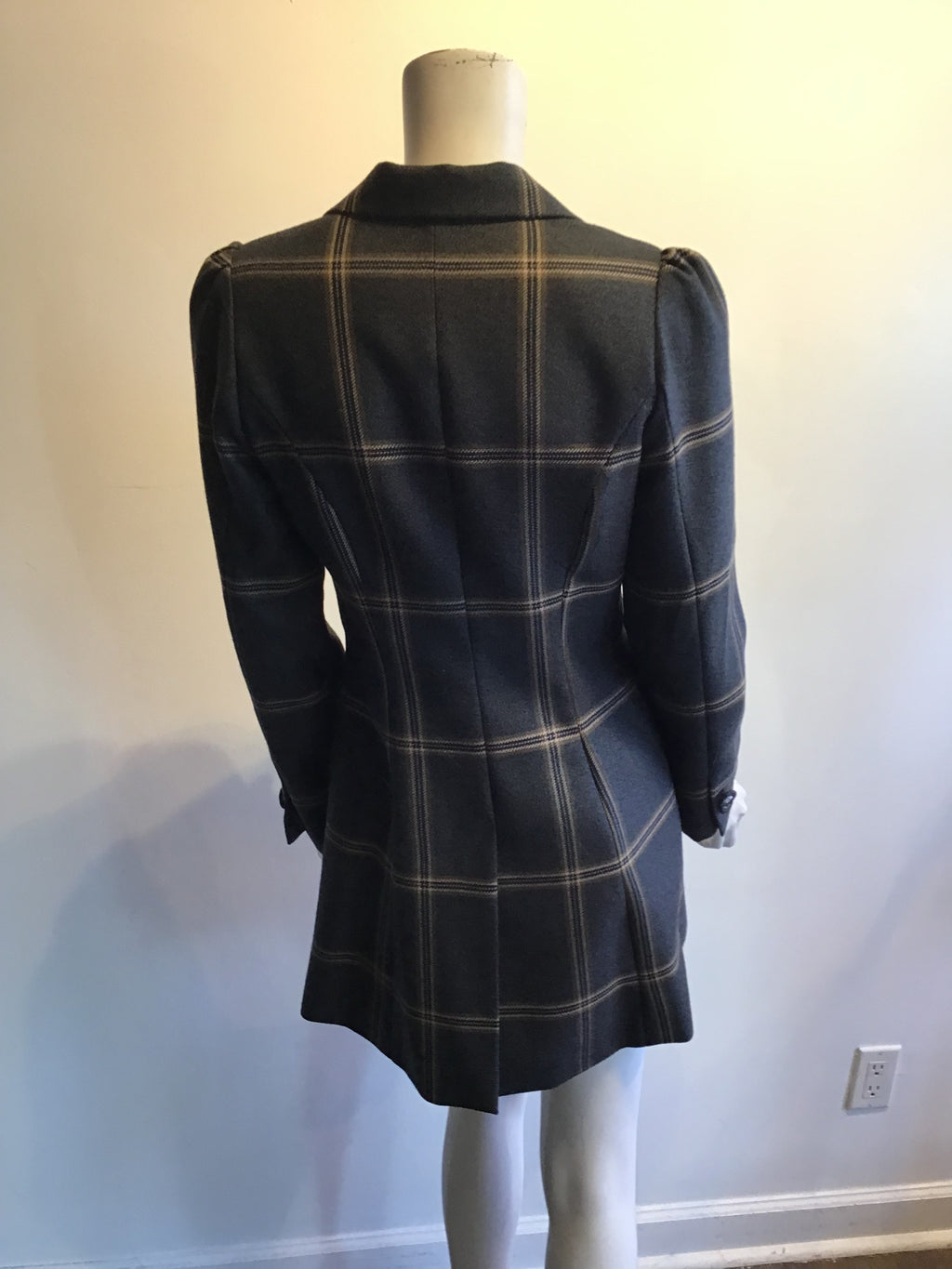 2000’s Gabriela Rose Wool Brown Plaid Jacket Size 6/7