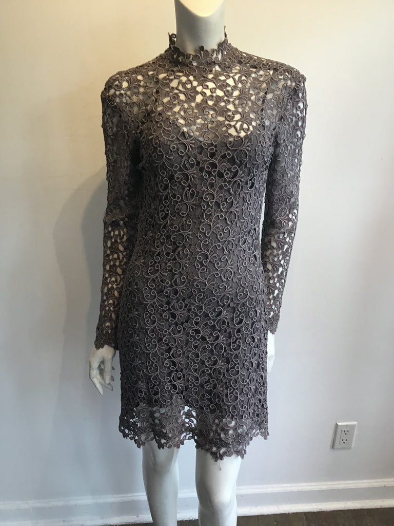 1990s Severin Cotton and Rayon Lace Dress with Slip Size 8