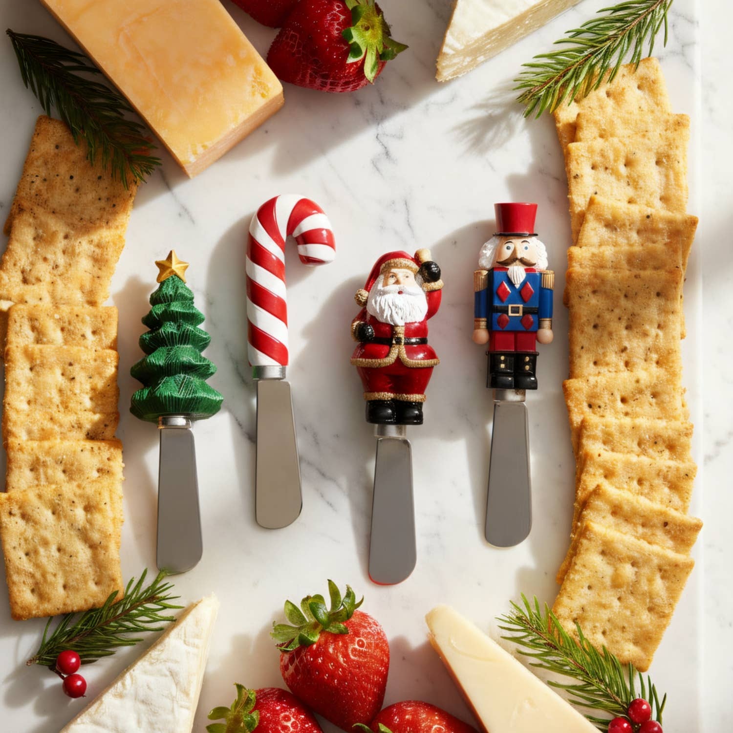 4-Piece Tis the Season Polyresin Cheese Spreader