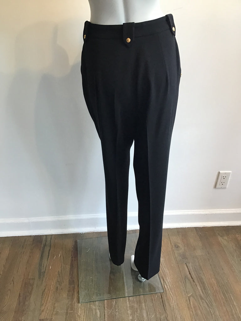1990s Black Wool Griffith Gray St John’s Pant Suit Size 10