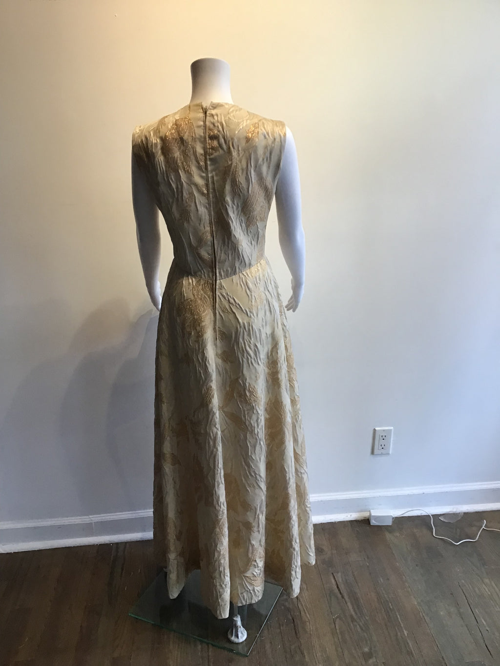 1960’s Sarmi Gold and Cream Silk Brocade Size 4