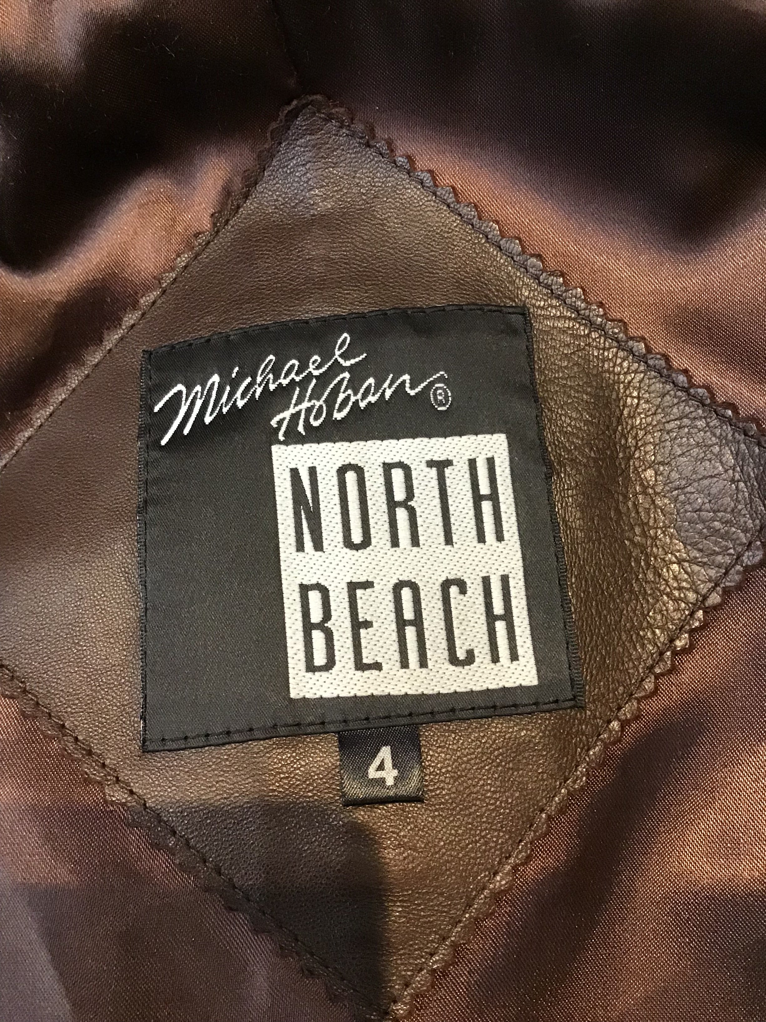 1980’s Michael Hoban North Beach Leather Brown Jacket Size 4