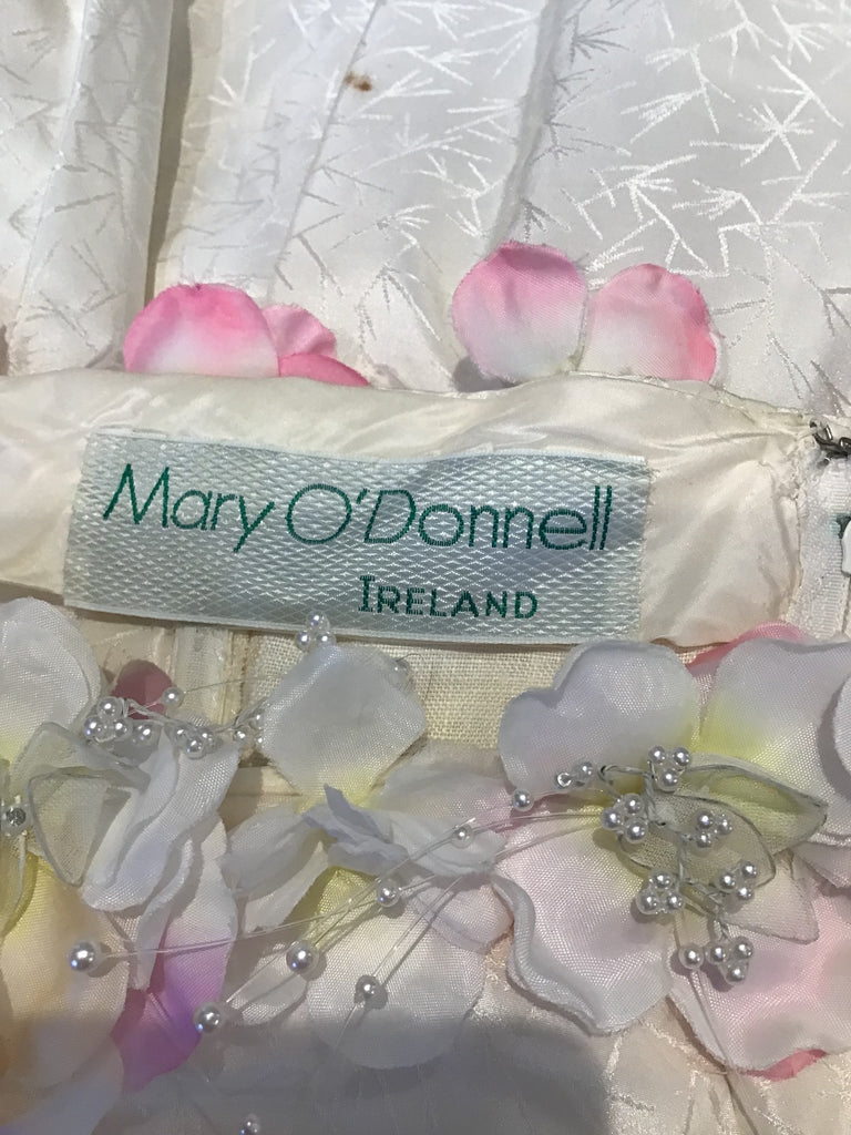 1980’s White Silk Taffeta Mary O’Donnell Cocktail Dress Size 4