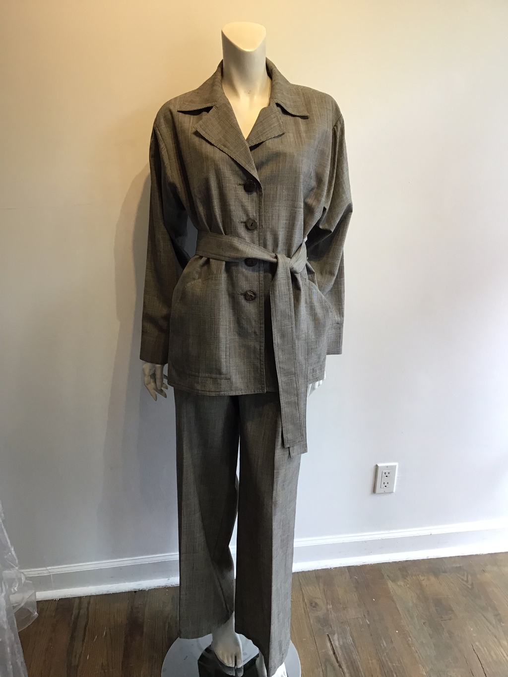 1990’s Yves Saint Laurent Encore Wool Plaid Pant Suit Size 10