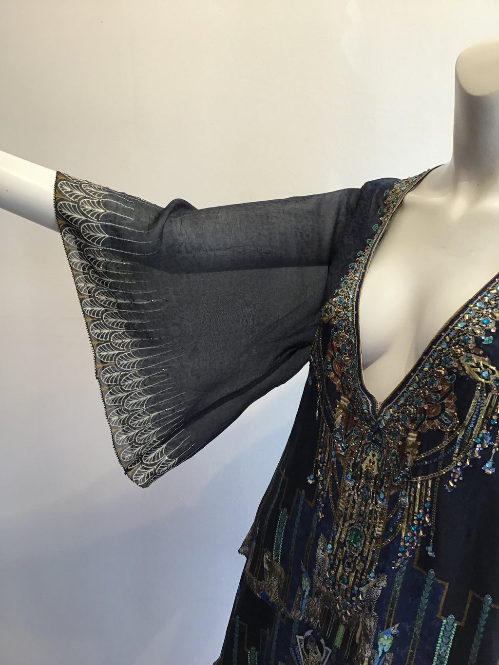 2000’s Camilla blue and Black Silk Mini Dress Size 8/10