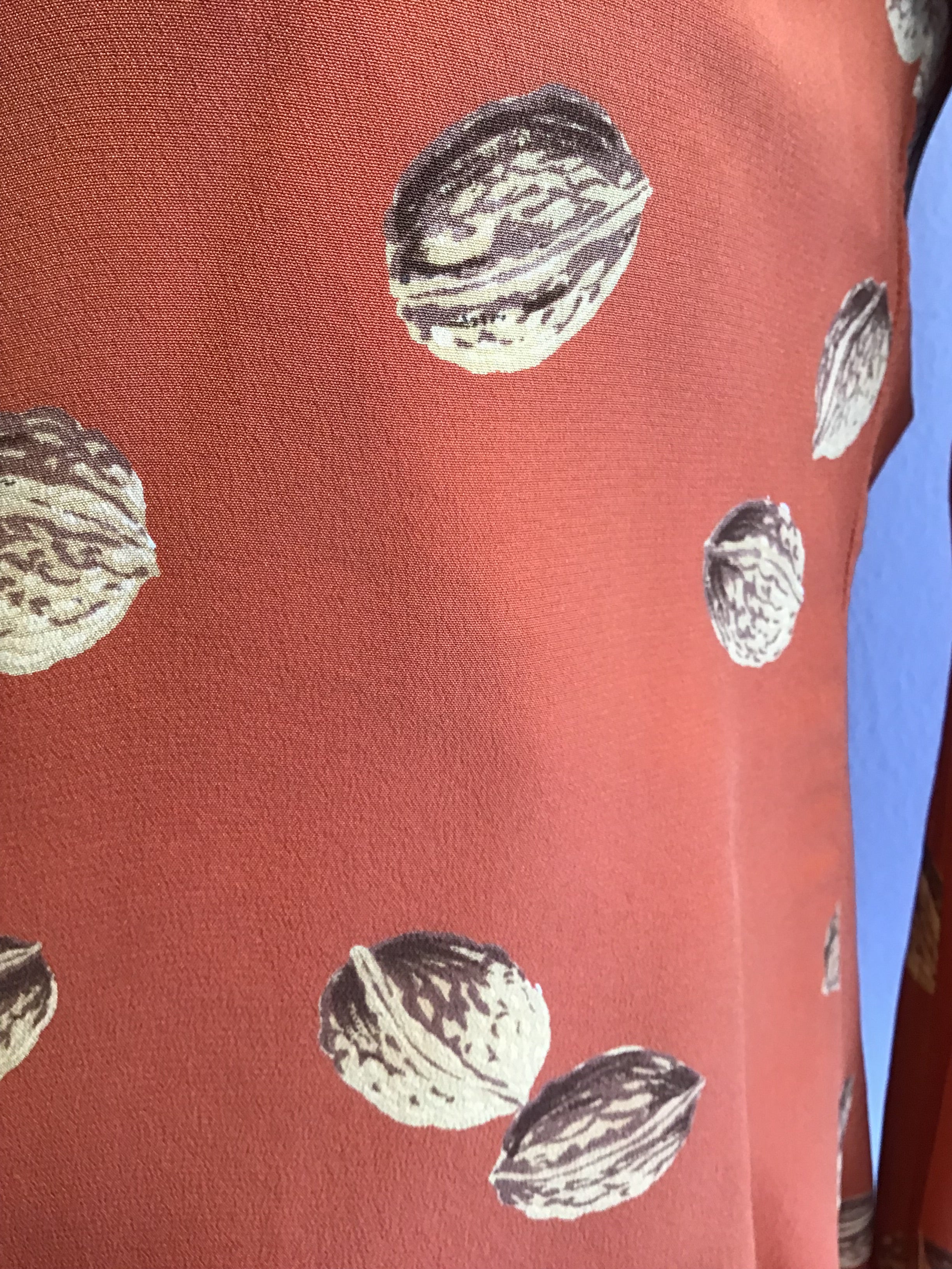 1970’s Valentino Orange Silk Blouse Size 6