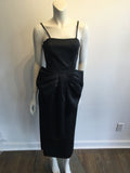 1980s Black Silk Victor Costa Evening Gown Size 4