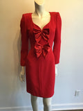 1980’s Red Crepe Fernando Pena  Cocktail Dress Size 8