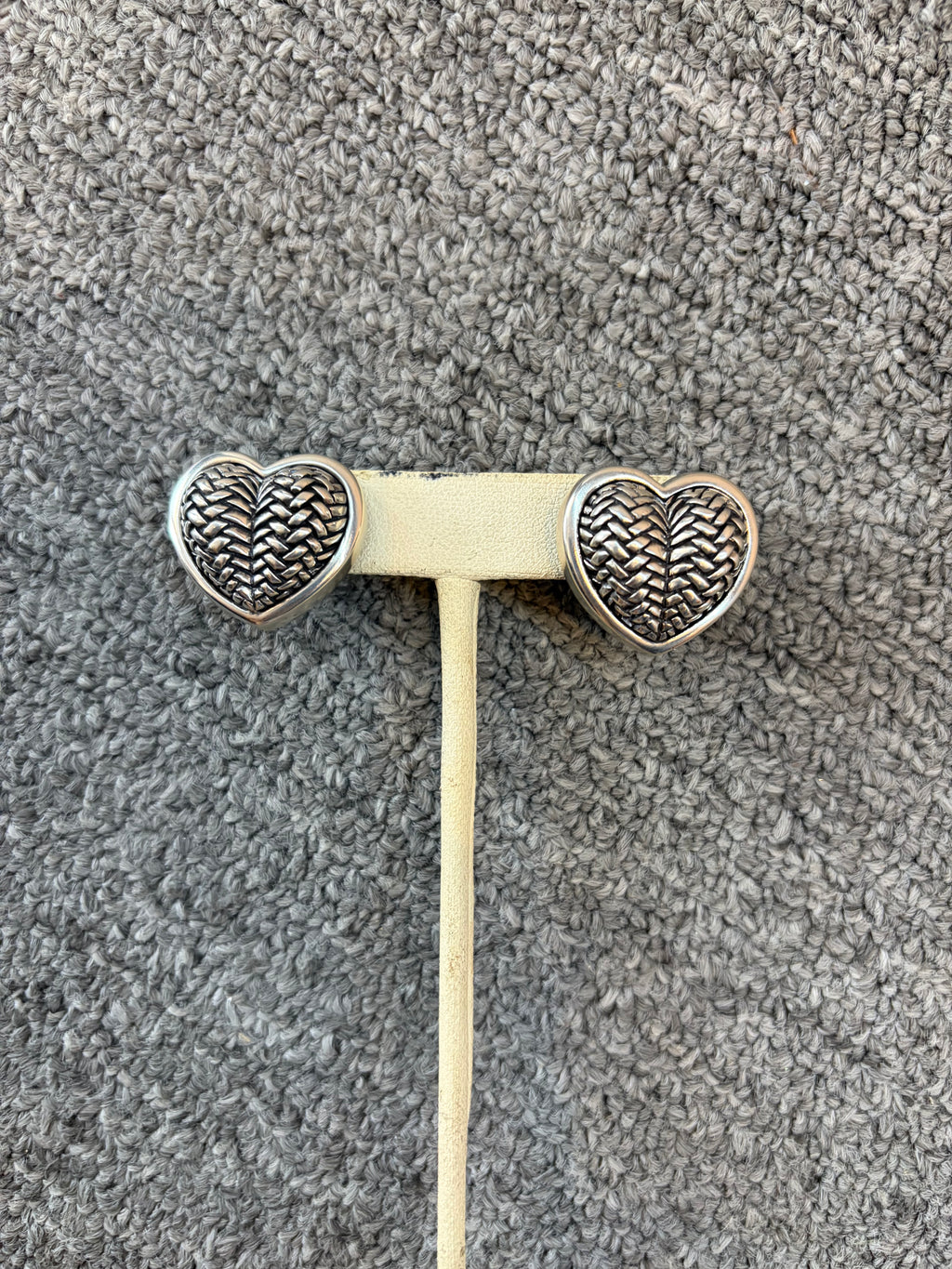 BARRY KIESELSTEIN PUFFED HEART STERLING EARRINGS-1998