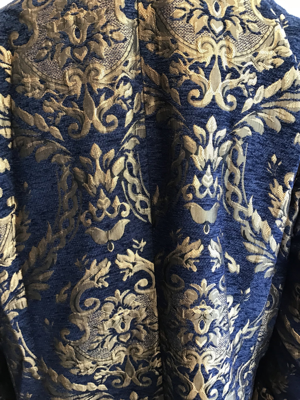 Brocade Military Style Frock Coat-Blue and Gold Men's Costume