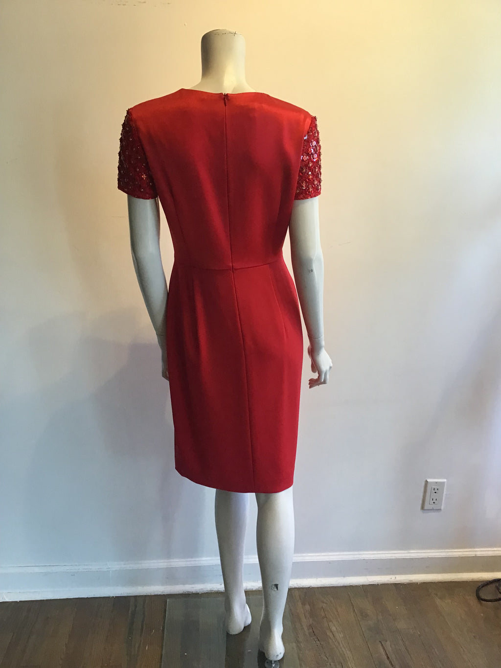 1990’s Escada Red Silk Blend Cocktail Dress Size 8