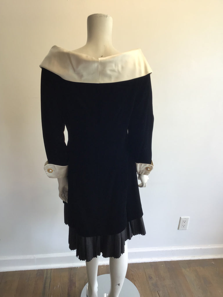1980’s Black/White Silk Bellville Sassoon Cocktail Dress Size 8