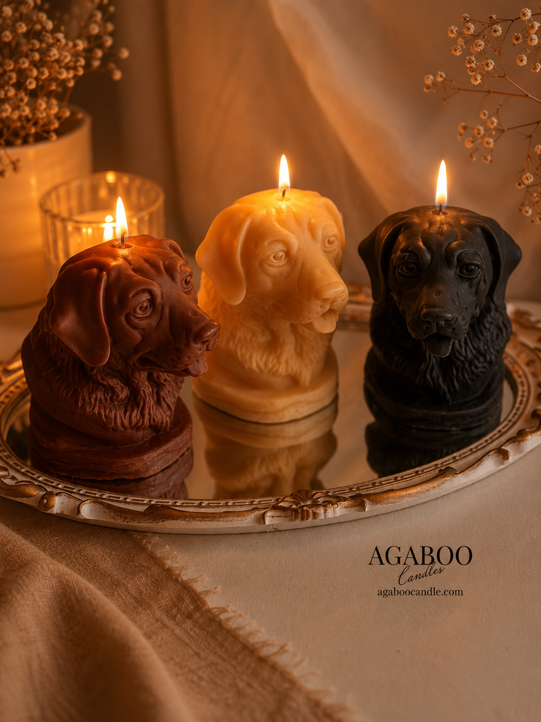 Dog's head Candle 4.5x4 inches