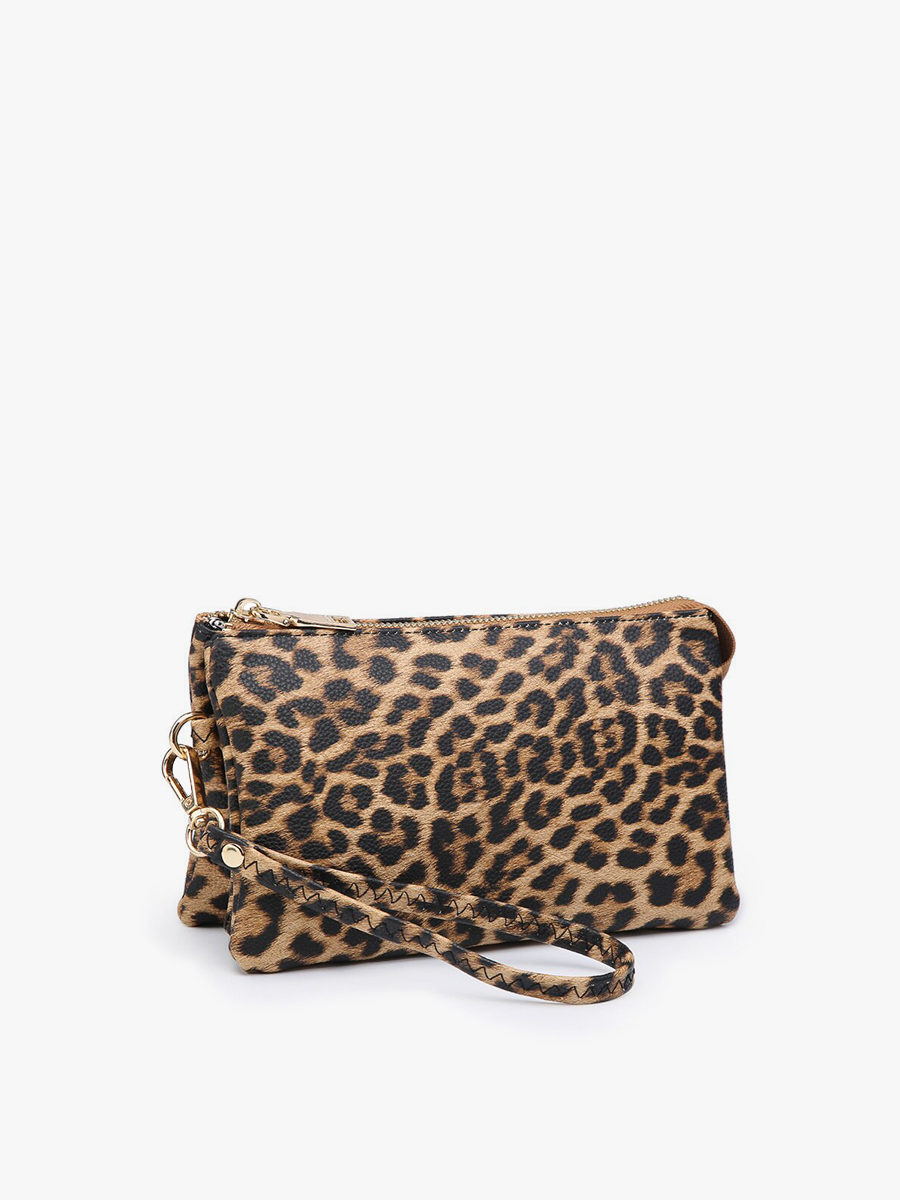 Riley Leopard 3 Compartment Crossbody/Wristlet | M013LP