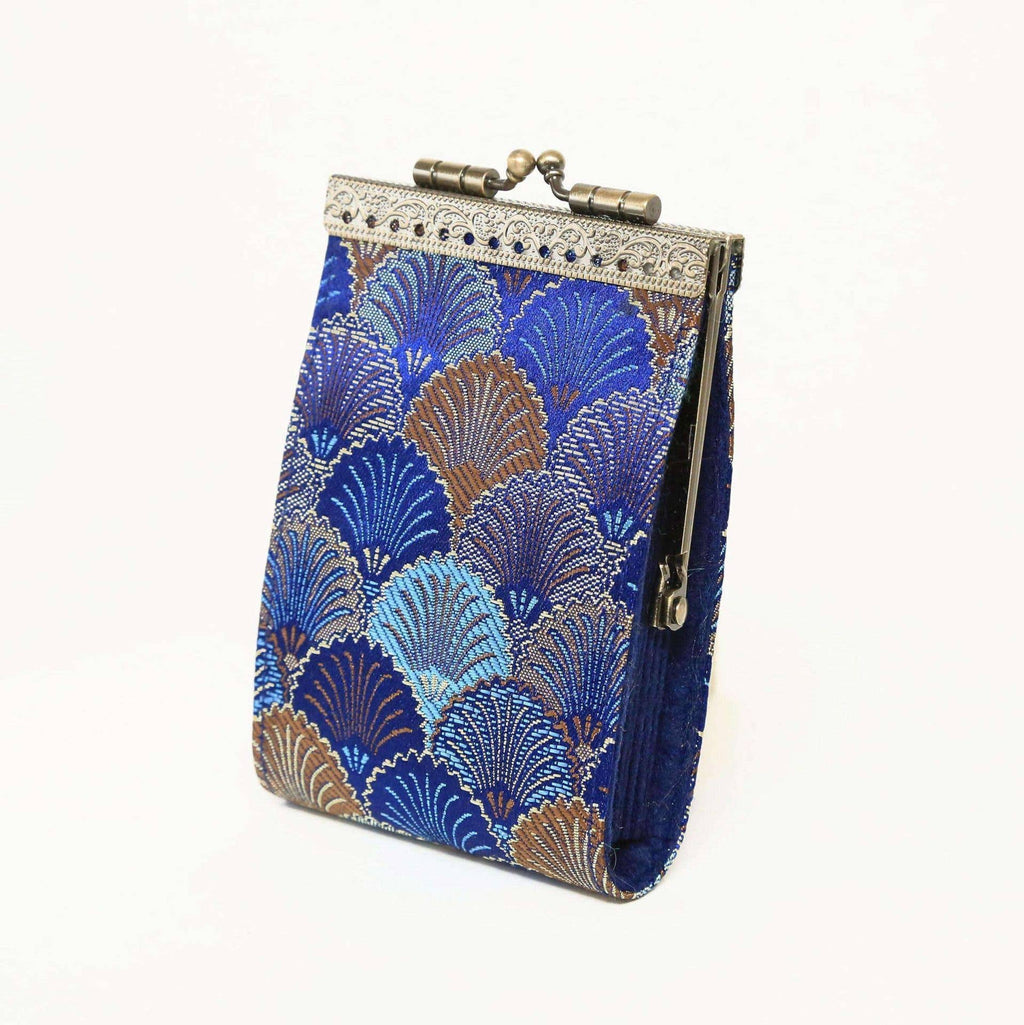 Small Shell Brocade RFID Card Holder