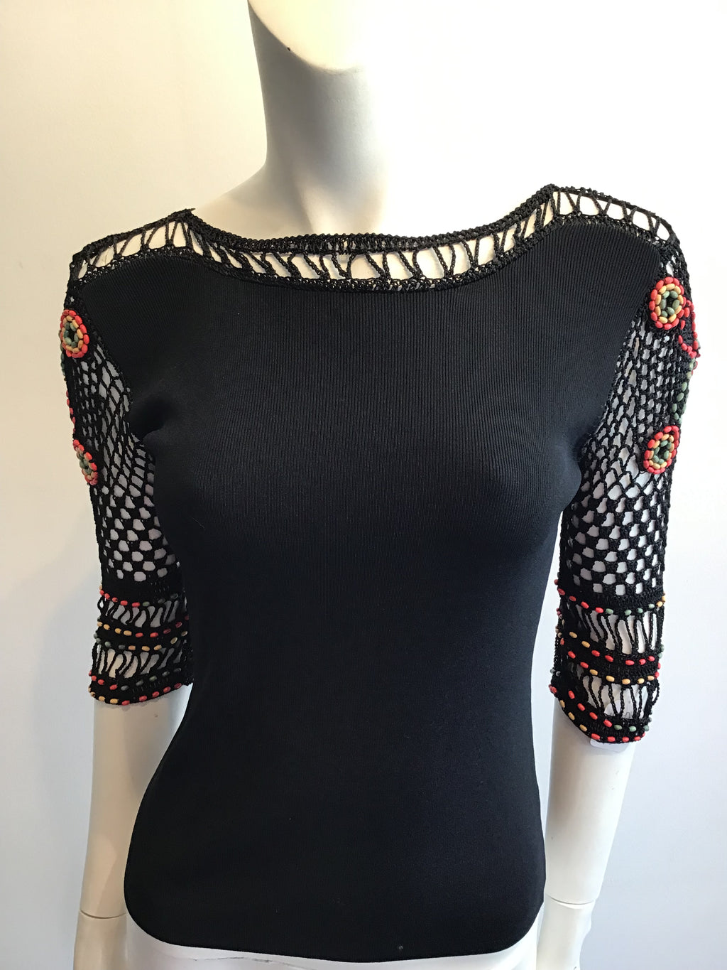 1990s Vicoise Vlack Knitted Top by Joseph A Size 6