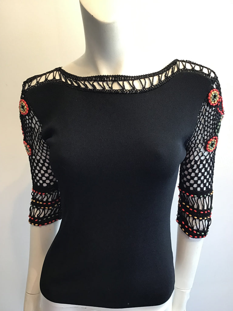 1990s Vicoise Vlack Knitted Top by Joseph A Size 6