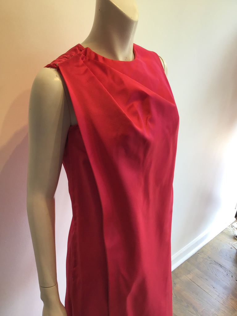 1960’s Raspberry Pink Silk Satin Evening Gown Size 4