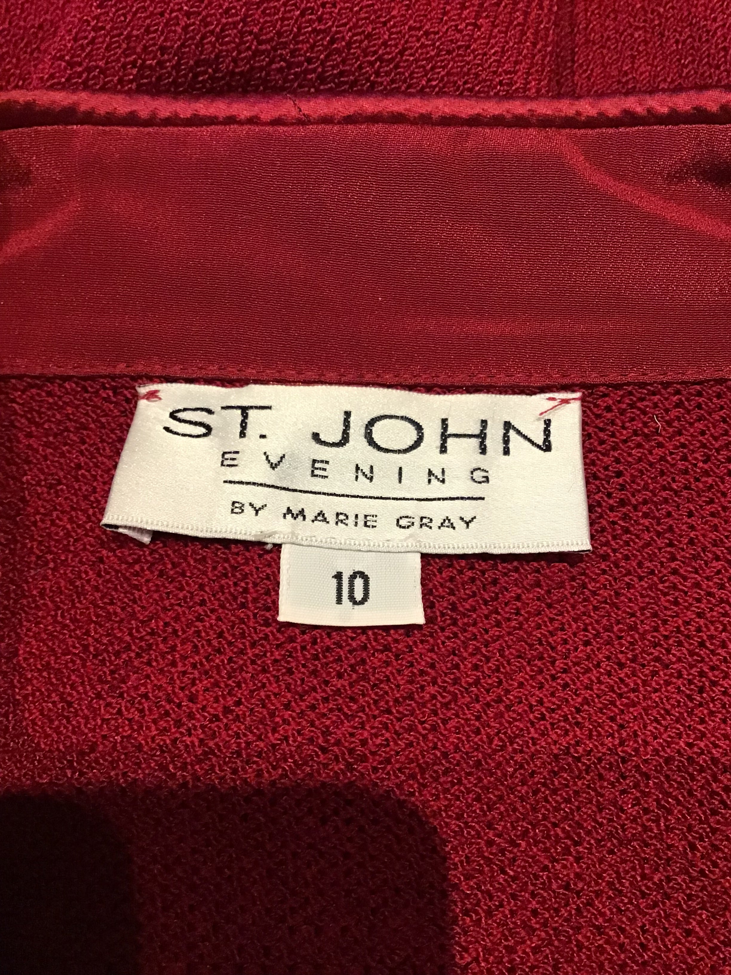 1980’s St. John Burgundy Wool Blend Suit Size 10