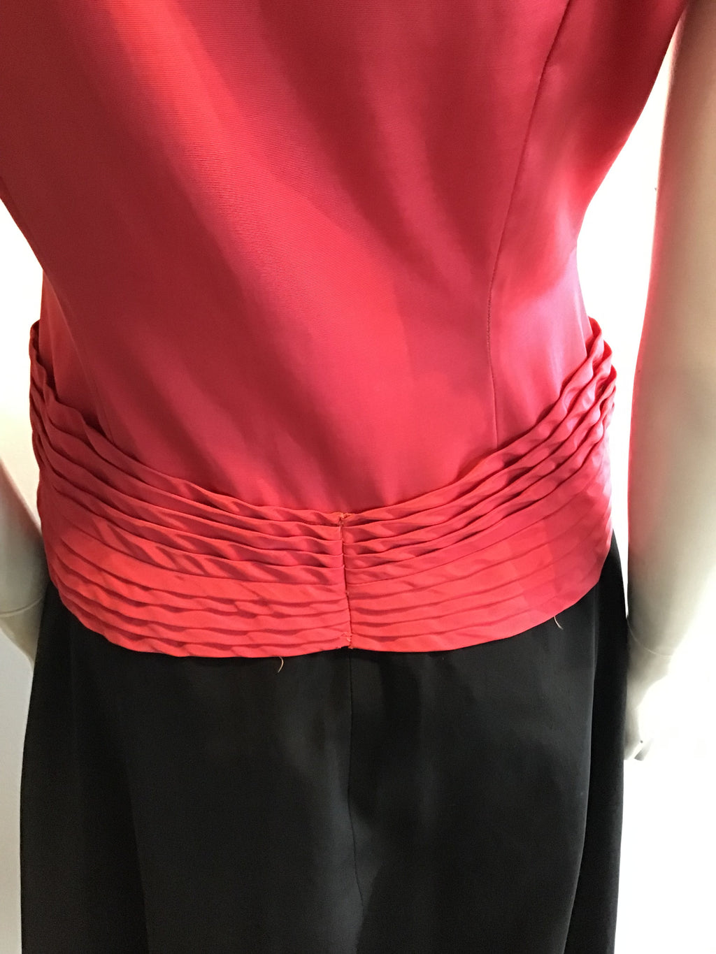 1940’s Red and Black Rayon Evening gown Size 6