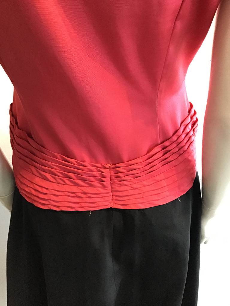 1940’s Red and Black Rayon Evening gown Size 6