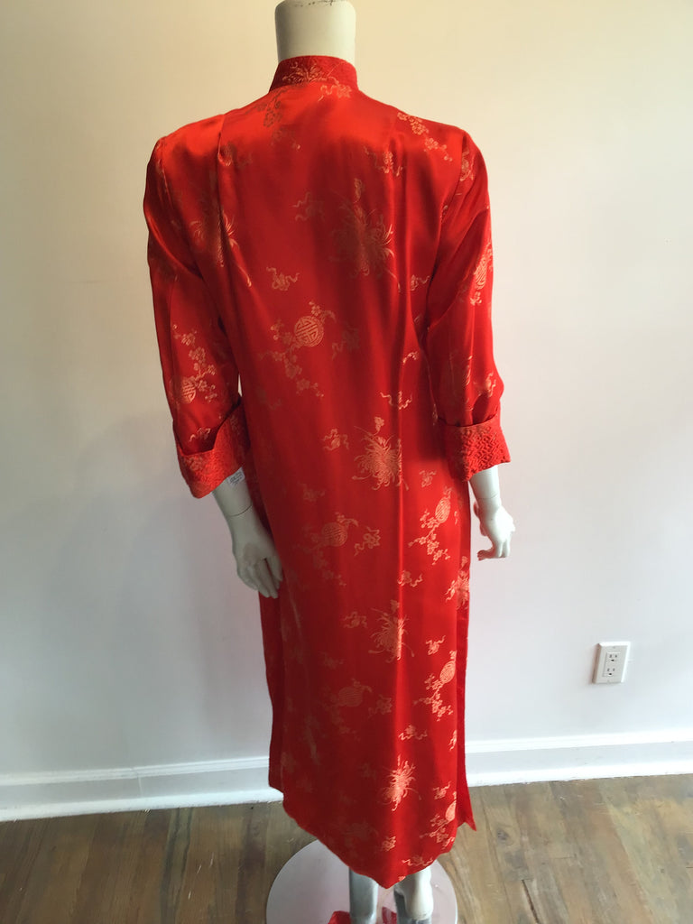 1960’s Silk Red  Chinese Robe Size 8