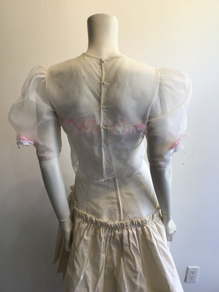 1980’s White Silk Taffeta Mary O’Donnell Cocktail Dress Size 4
