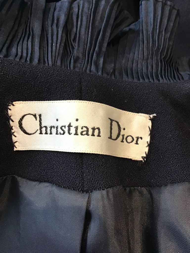 1980’s Navy Blue Wool Christian  Dior Suit Size 6