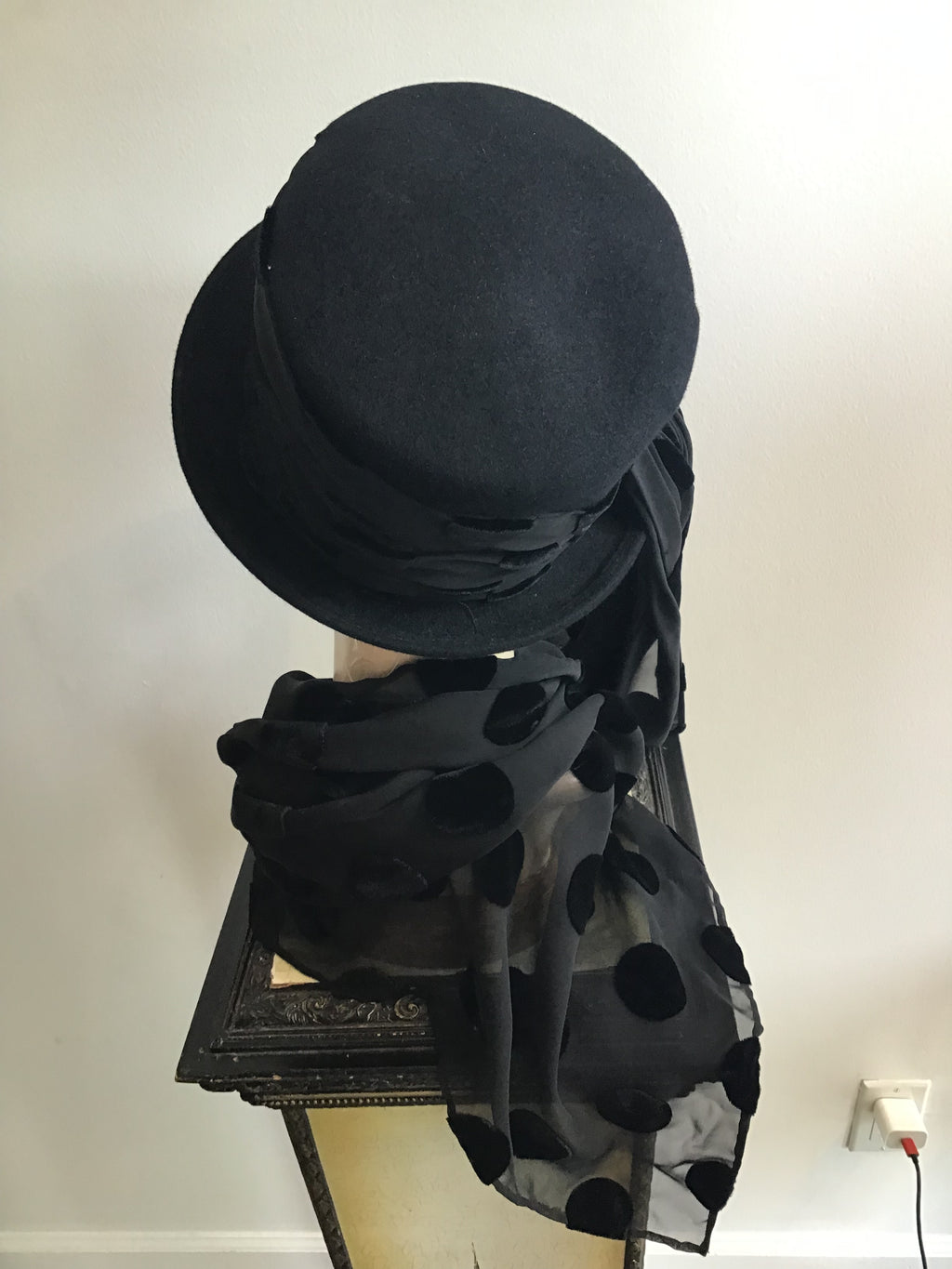 1990s Kōkin Black Hat with Scarf