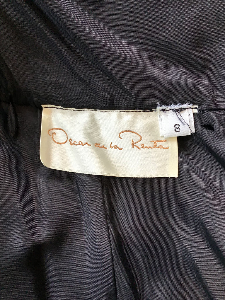 1990s Oscar de La Renta Silk Velvet and Chiffon Evening Gown Size 6