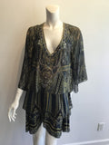2000’s Camilla Blue and Green Silk Mini Dress Size 8/10