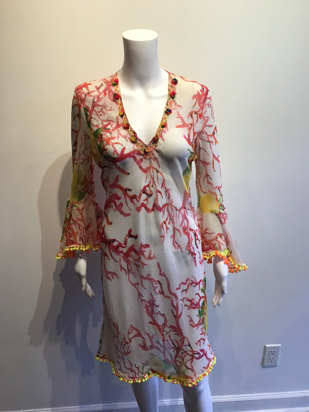 2000’s Antica Satoria Multicolor Polyester Beach Coverup/Dress Size 6/8