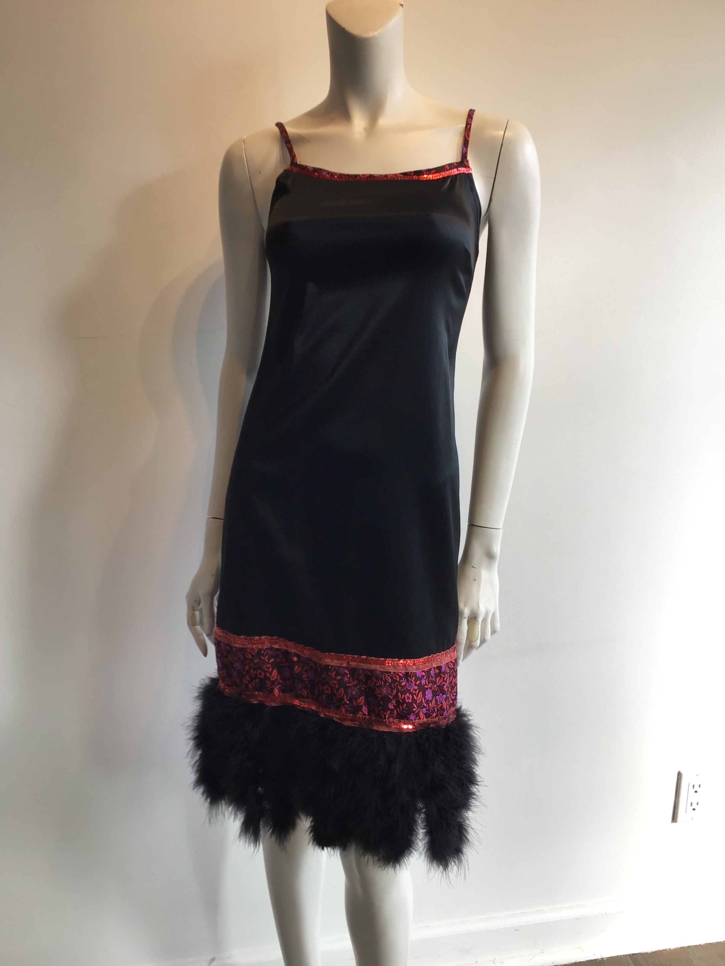 2000 Lu Lu Paris Black Acetate Party Dress Size 4