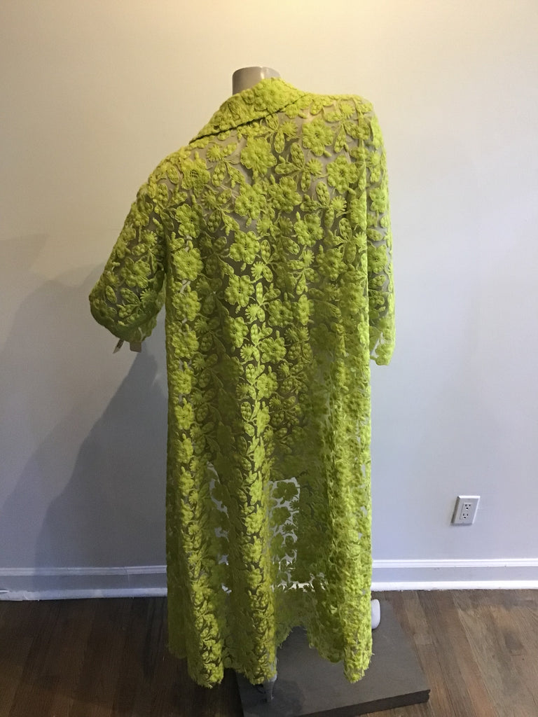 1960s Yellow Lace Duster Coat