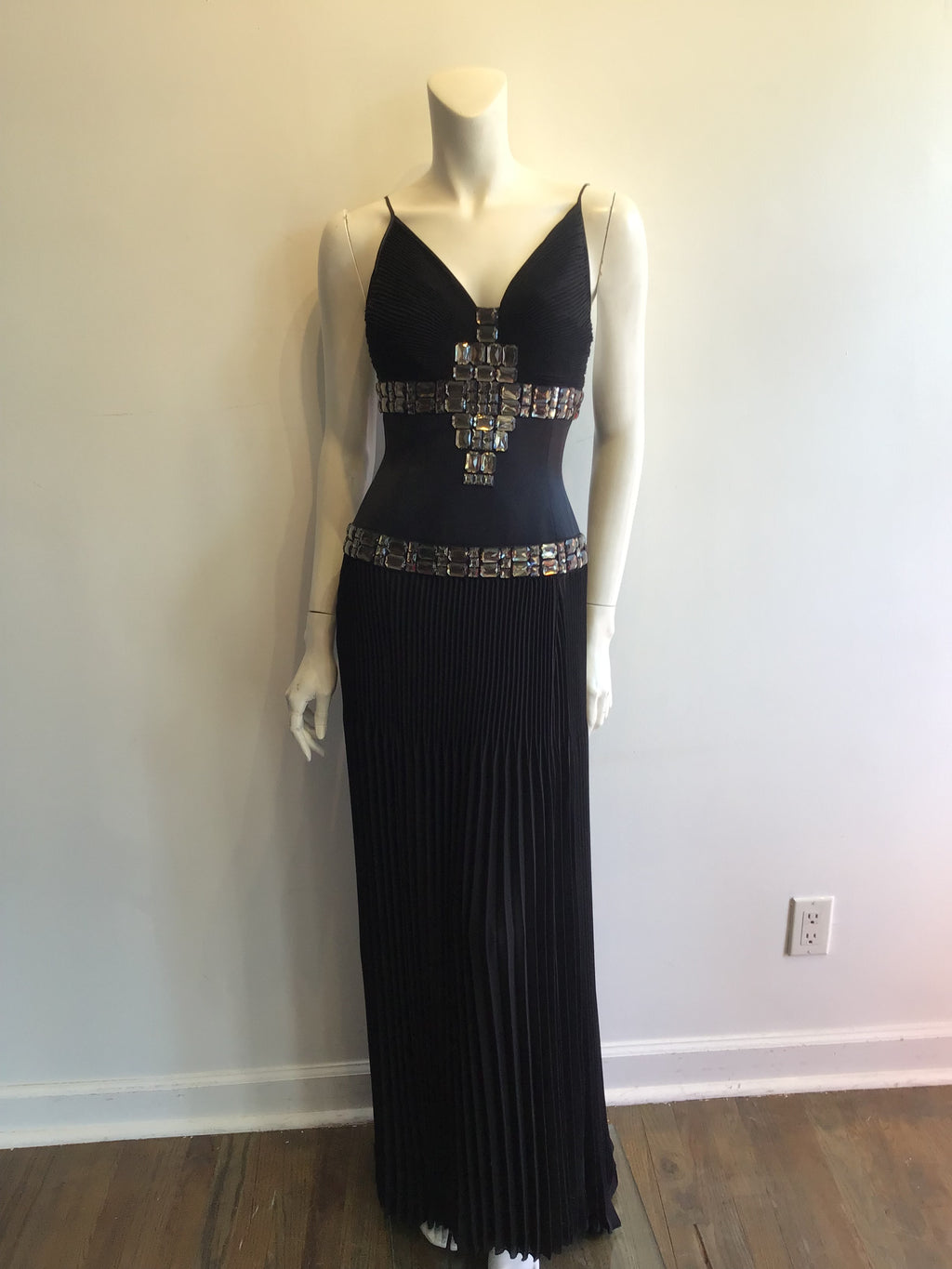 2000’s Roberto Cavalli Black Silk Blend Evening Dress Size 6
