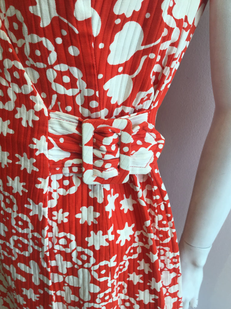 1960’s Cotton Red and White Janet Lynn Dress Size 6
