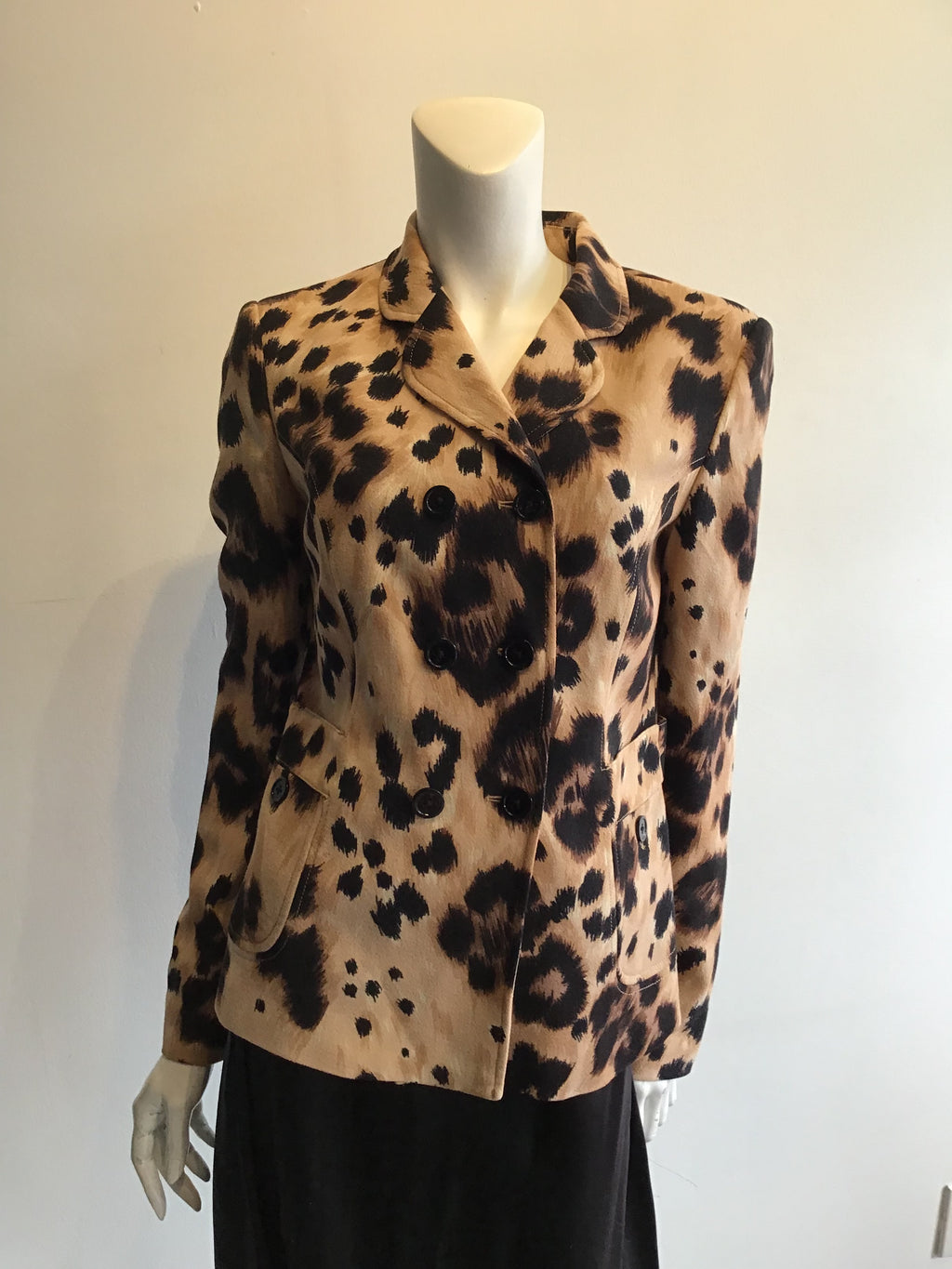 2000’s Valentino Wool Leopard Print Jacket Size 10