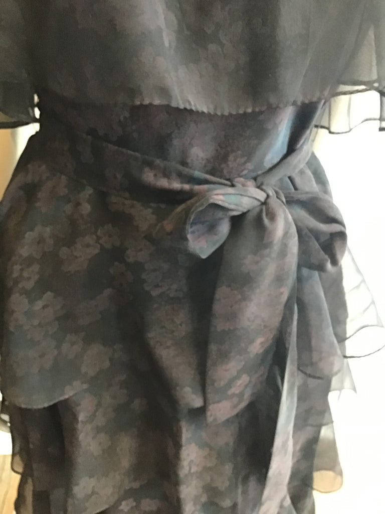 1970's Black Tiered Dress