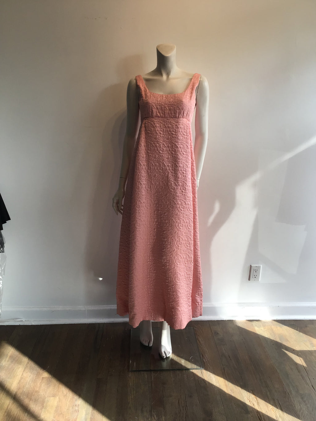 1960s Malcolm Starr Pink Brocaded Dress with Jacket -size 6