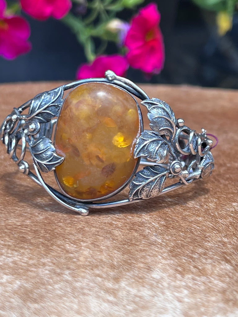 Amber and Sterling Bracelet
