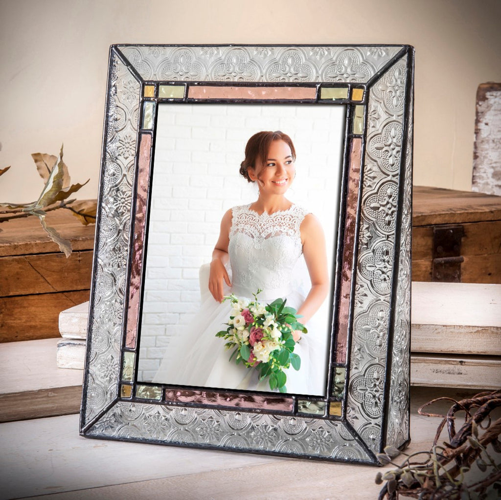 Stained Glass Wedding Picture Frame 5x7