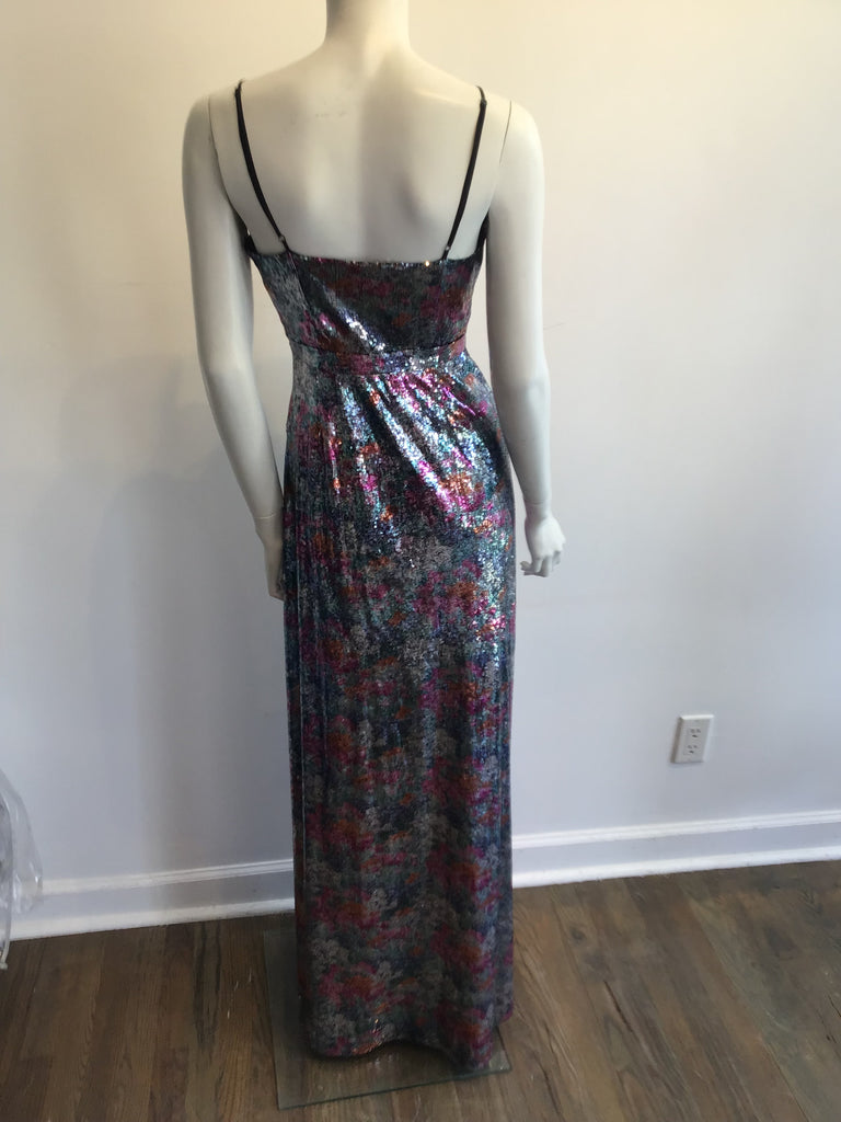 2000s Remus Brooks Multicolored Sequins  Evening  Dress Size 6